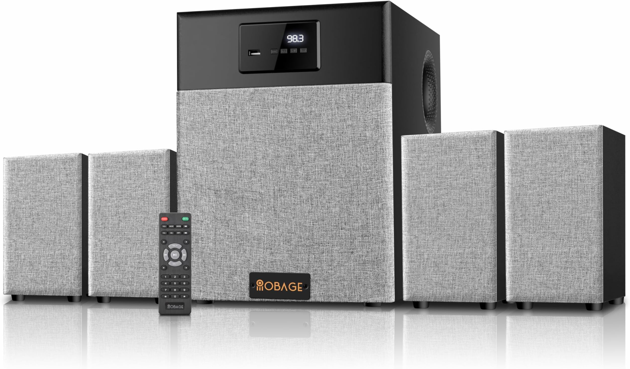 OBAGE Classic-6 4.1 Home Theatre System | 120W Output | HDMI ARC, Optical in, Bluetooth 5.3, USB, FM, AUX | Deep Bass Surround Sound for TV, Music & Movies