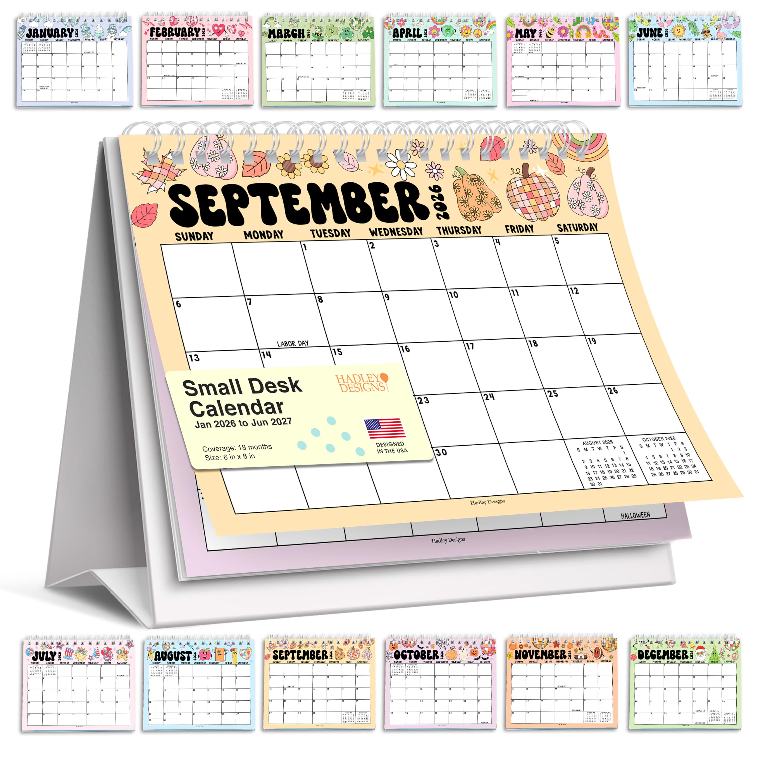 Amazon.com : Small Desk Calendar 2026-2027 Standing Flip - 2026