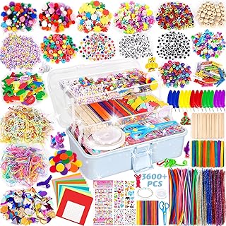 Purpledi Kit Manualidades Niños 3600+PCS, DIY Creativo Kit Manualidades Material, DIY Art Supplies Creativo Regalo Manualidades Labores para Niños, Juguetes Educativos Regalo para Niño Niña