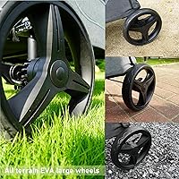 Vista 6 de Car-Shaped 4 Seater Stroller Wagon for 2 3 Kids Foldable All-Terrain Quad Wagon with Removable Canopy, 5-Point Harness Elevated Seats, XL Storage