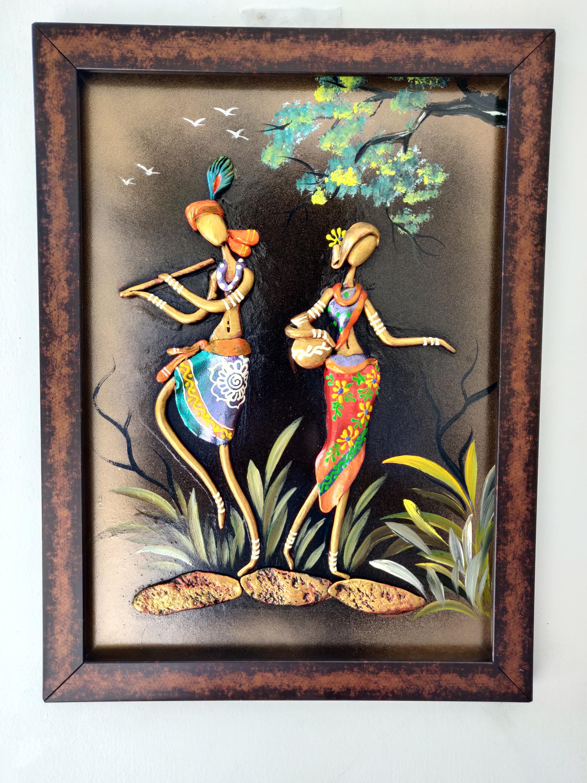 Breeze Handicrafts Handmade Terracotta Tribal Wall Hanging, 3D