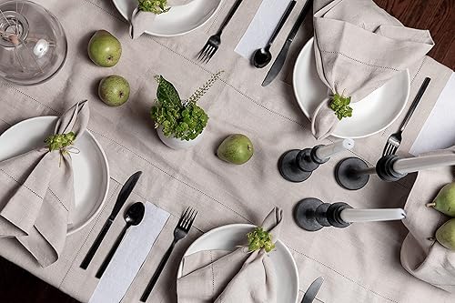 Miniatura 3 de Solino Home Servilletas de lino de 20 x 20 pulgadas, natural, 100% lino puro con vainica, para primavera, verano, juego de 4 servilletas de tela