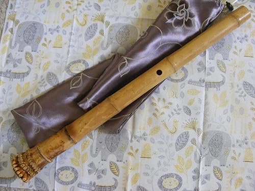Miniatura 6 de Shakuhachi - Flauta de bambú Shakuhachi estándar 1.8 con extremo de raíz y boquilla shakuhachi corte borde natural instrumento zen. instrumento