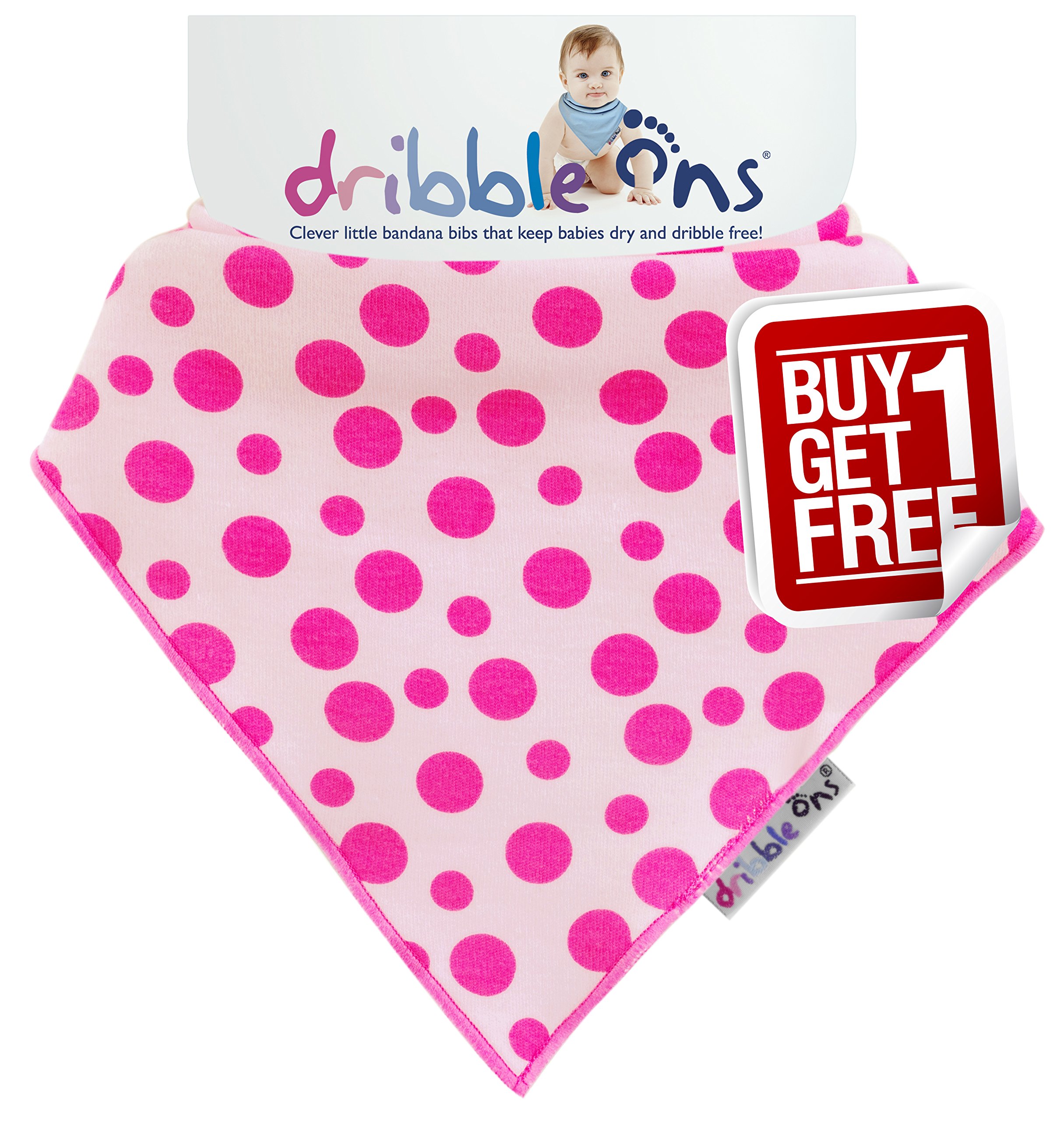 Dribble Ons Bib (0-24 Months) Pink Spots