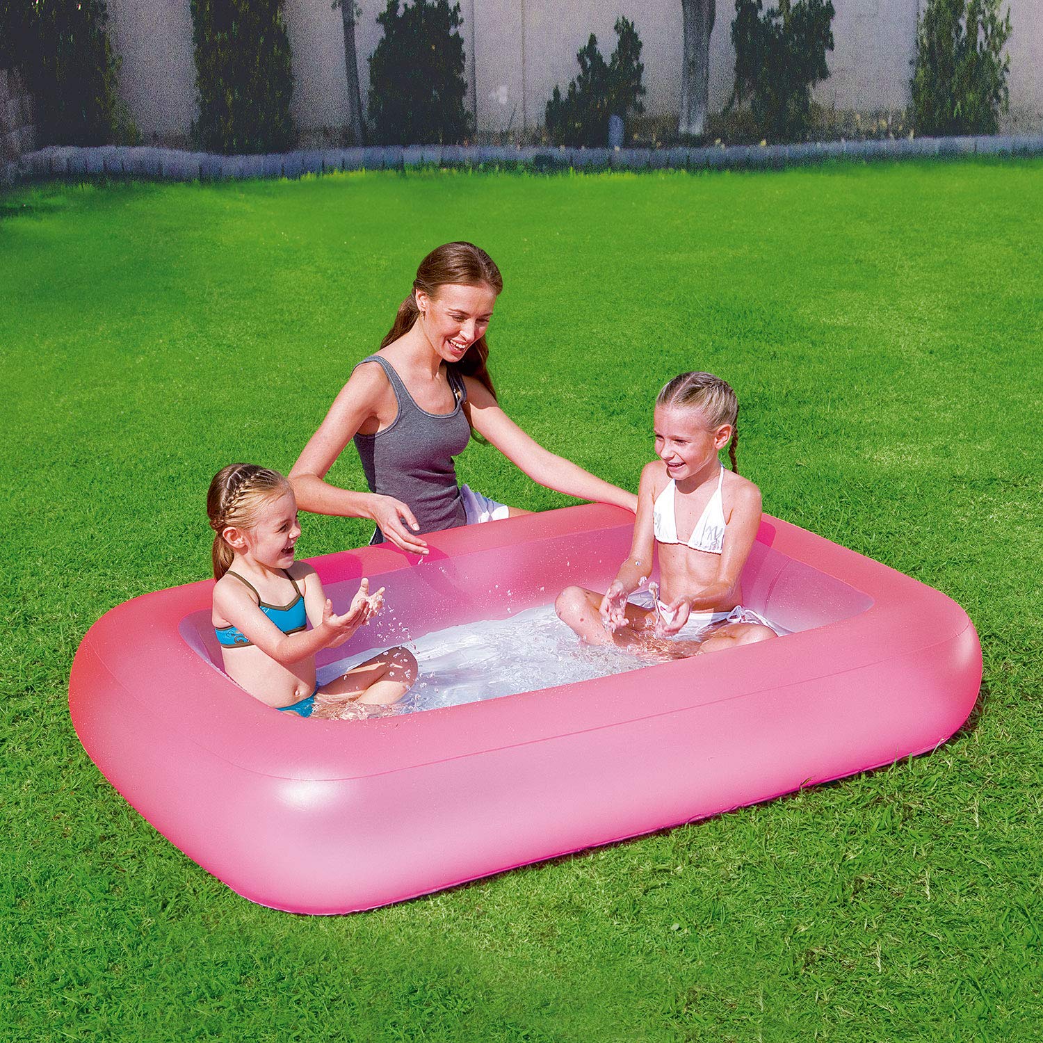 NHR Inflatable Swimming Pool for Kids & Adults, Portable Home Pool Bathtub 102 L Water Capacity, Quick Setup Baby Bath Tub, Mini Water Pool for Indoor Outdoor Garden Balcony (165 x 104 x 25 cm, Pink)-image-48