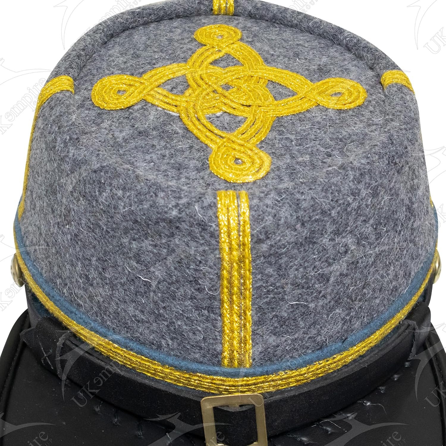 American Civil War CS Officer Major/Colonel Kepi Confederate Grey Wool Blue Band – ACW Reproduction Hat/Cap