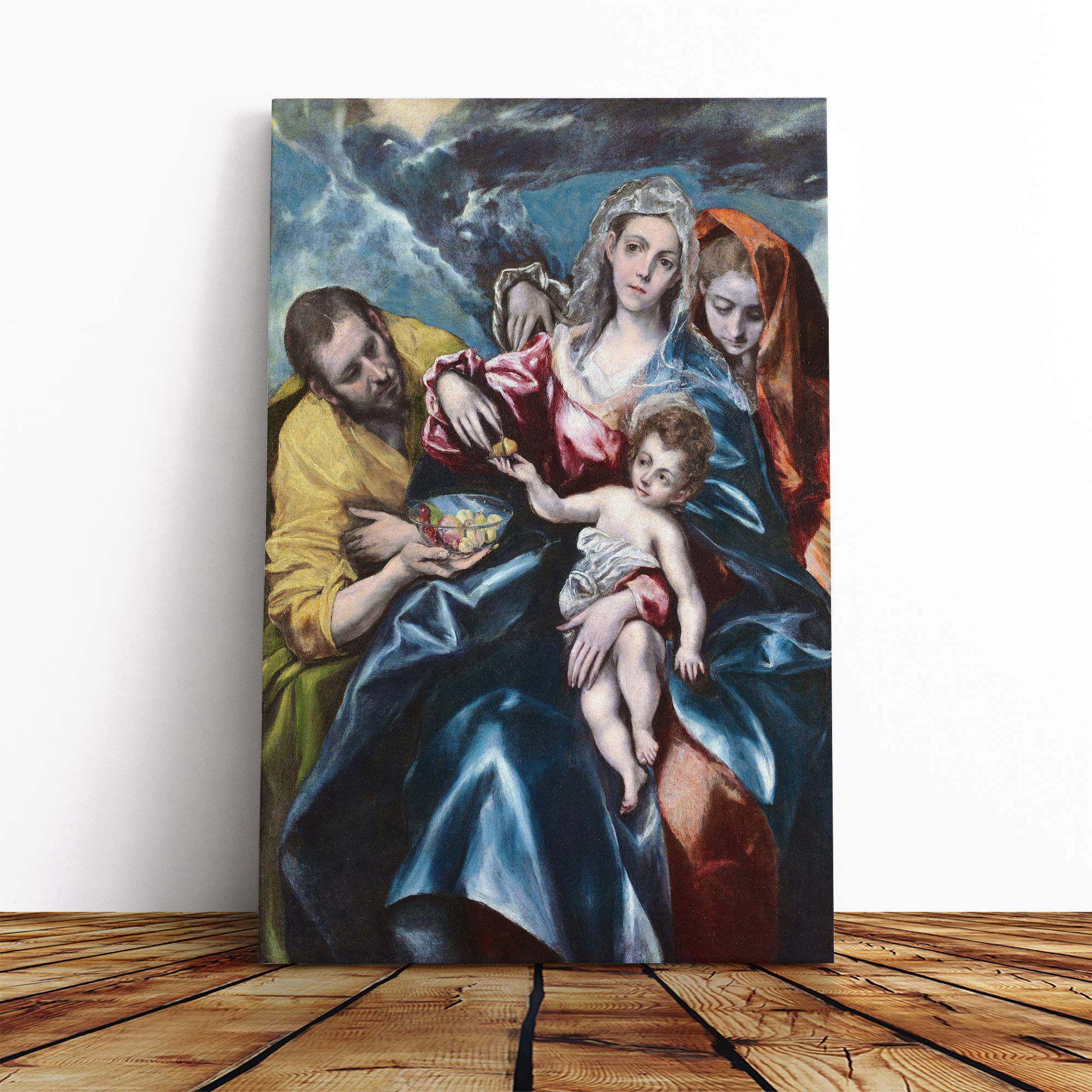 El Greco The Holy Family Canvas Print | Gallery Wrapped 30mm Frame Wall Art | 20x14 inches | Ready to Hang | Modern Picture | Living Room Bedroom Lounge Office