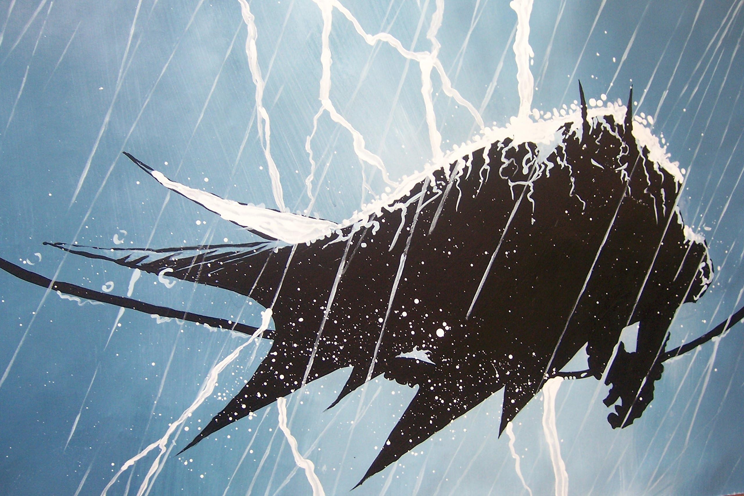 Batman 28x16 painting based upon Frank Miller's return of the dark knight series. Oil painting on canvas but box framing available on request, please email us for details. Many other Batman and Joker pieces also available as well as any size you wish !