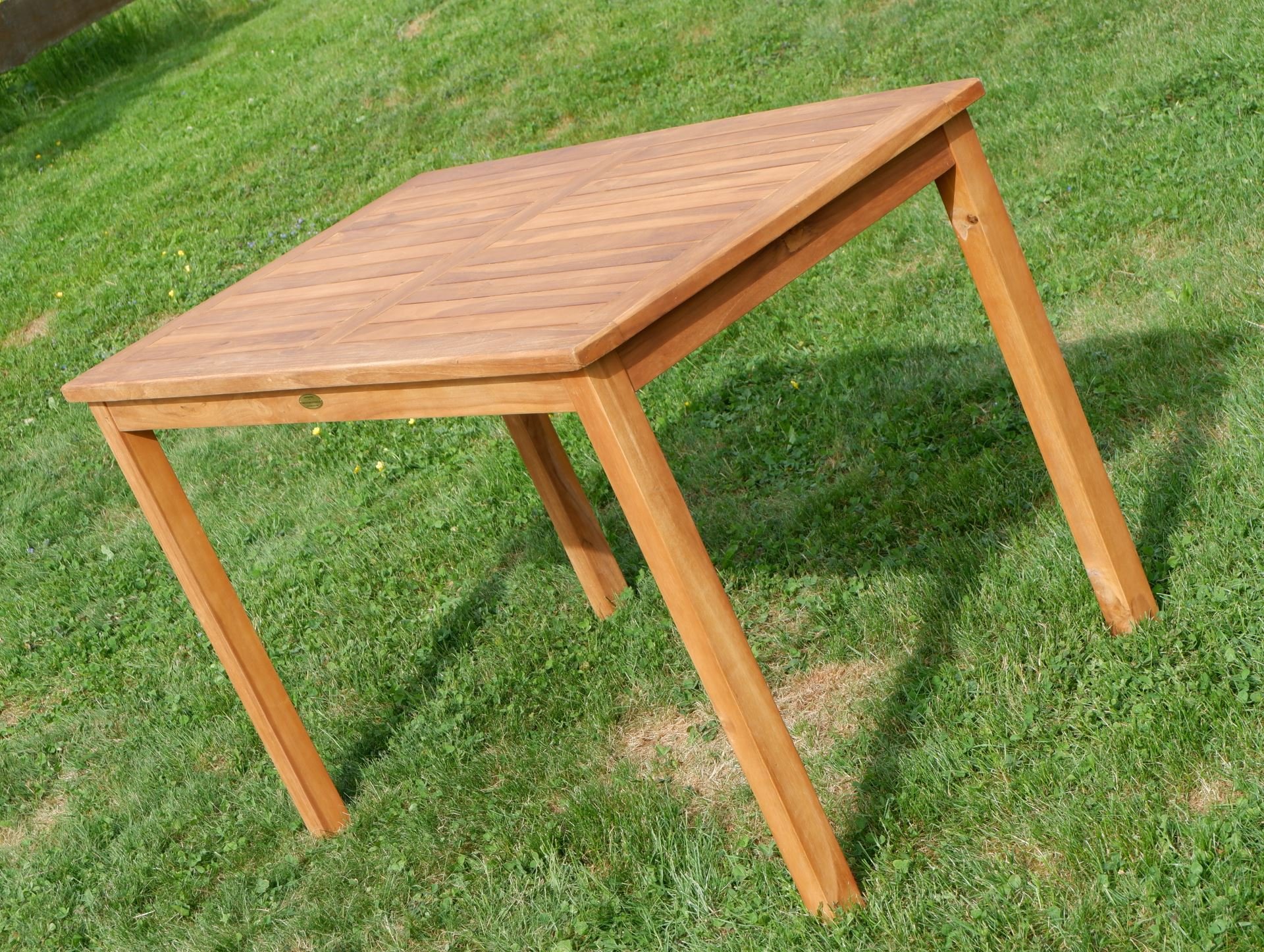 ALEOS. echt Teak Holztisch 120x70 cm Gartenmöbel Gartentisch Garten Tisch Holz sehr robust aus der Serie Alpen