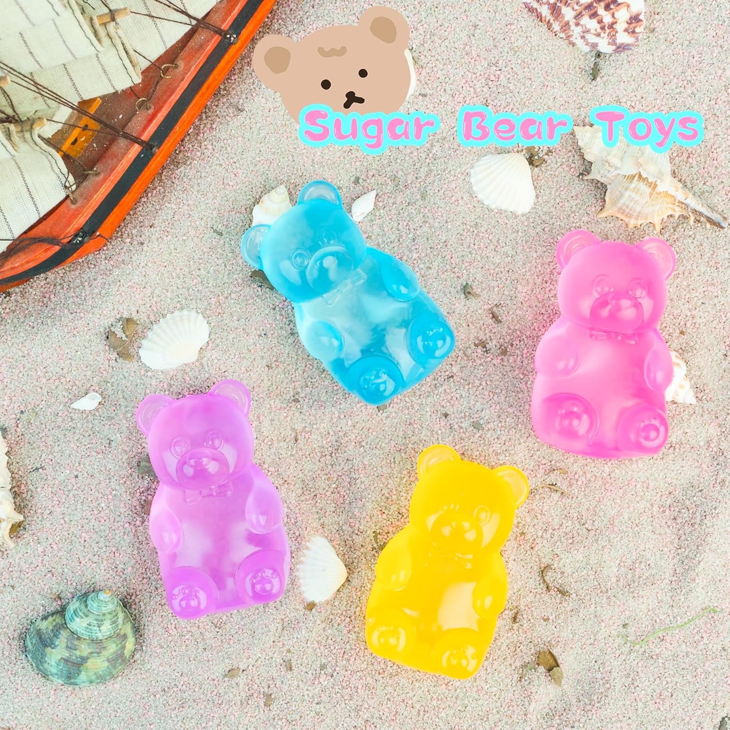 Gummy Bear Toy, Sugar Filled Squishy Toys for Kids Stress Relief - High Density Squeeze Balls for Students Calming - Ultra-Soft Decompression Venting Toys - Image 6