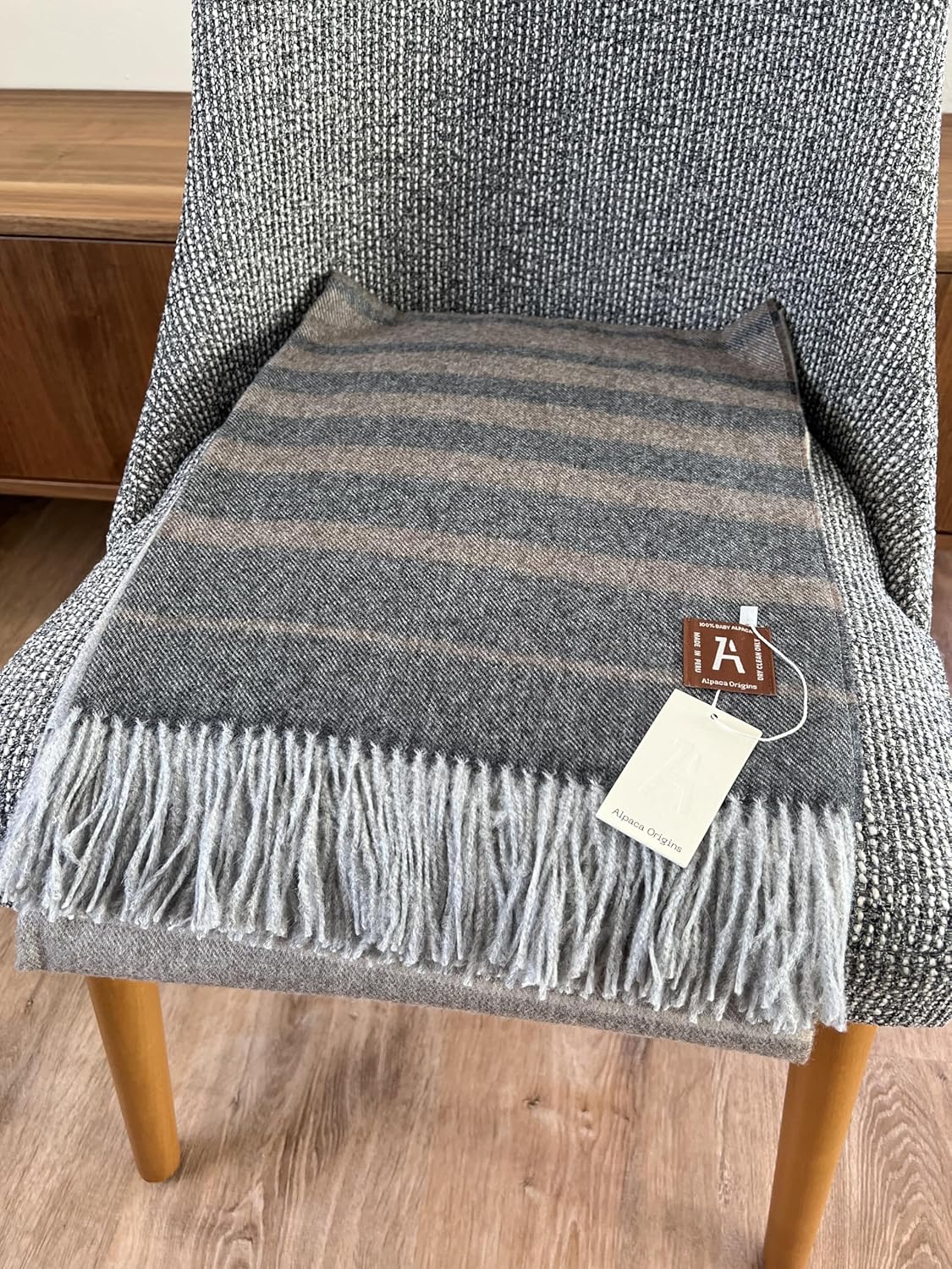 Natalie Large Luxury Throw 100% Baby Alpaca Wool Scarf for Women and Men – Warm Winter Shawl Wrap