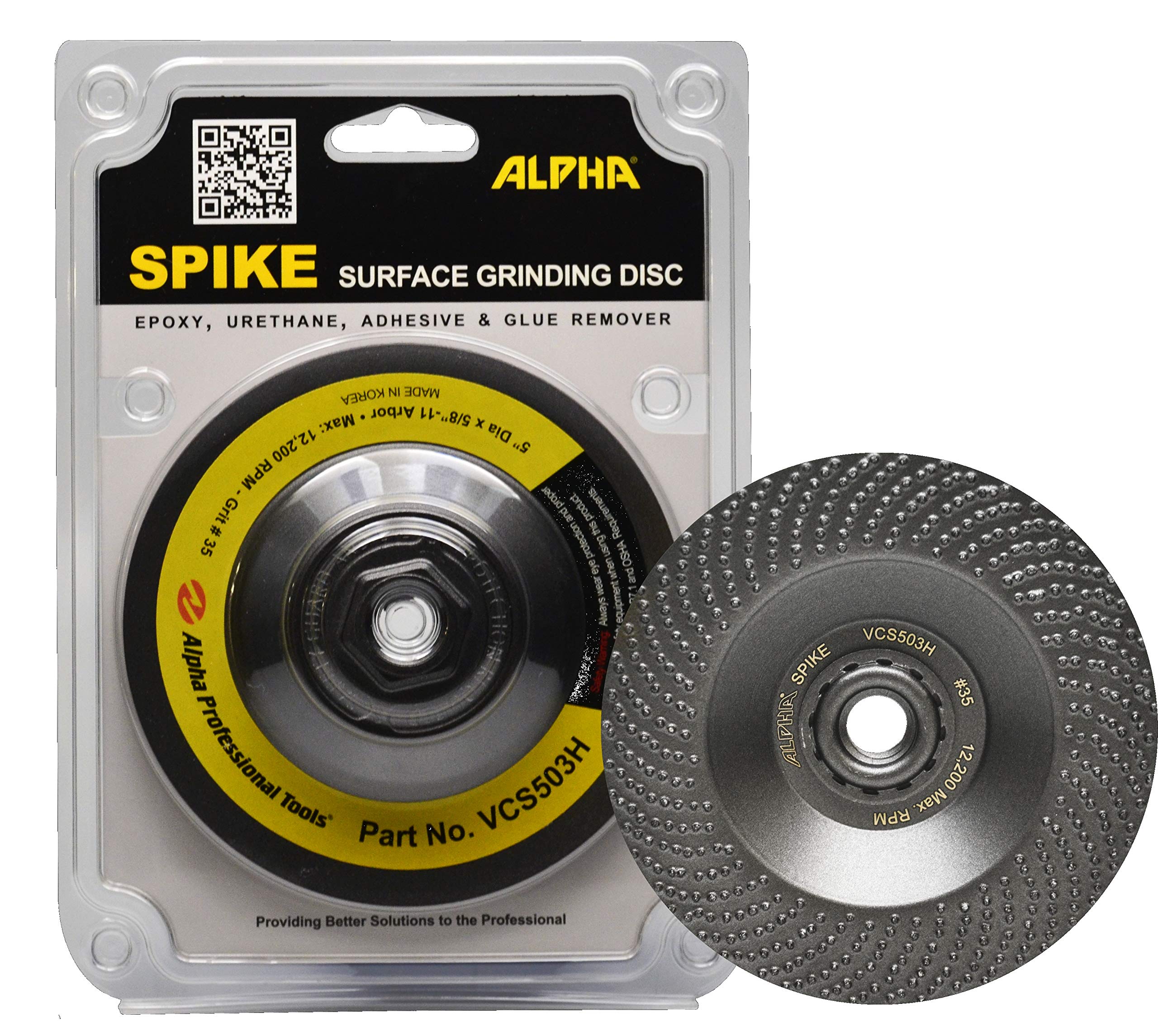 Alpha Spike Grinding Disk VCS503H 5 in Dia x 5/8-11 Epoxy