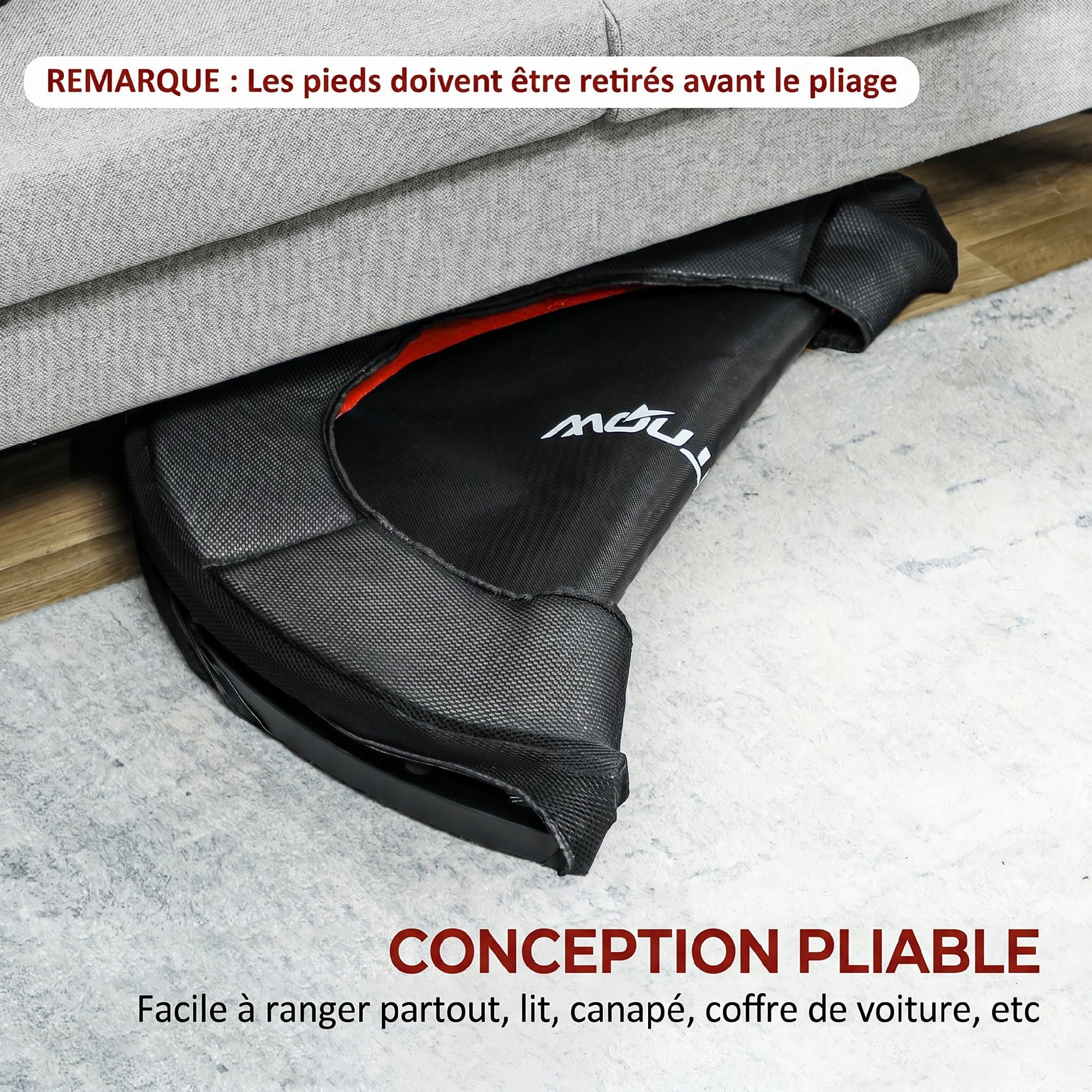 SPORTNOW Trampoline de Fitness, Ø 102 cm, Trampoline d'exercice avec Pieds antidérapants, Cadre en Acier, capacité de 100 kg, Usage intérieur/extérieur, pour Gymnastique, entraînement, Rouge