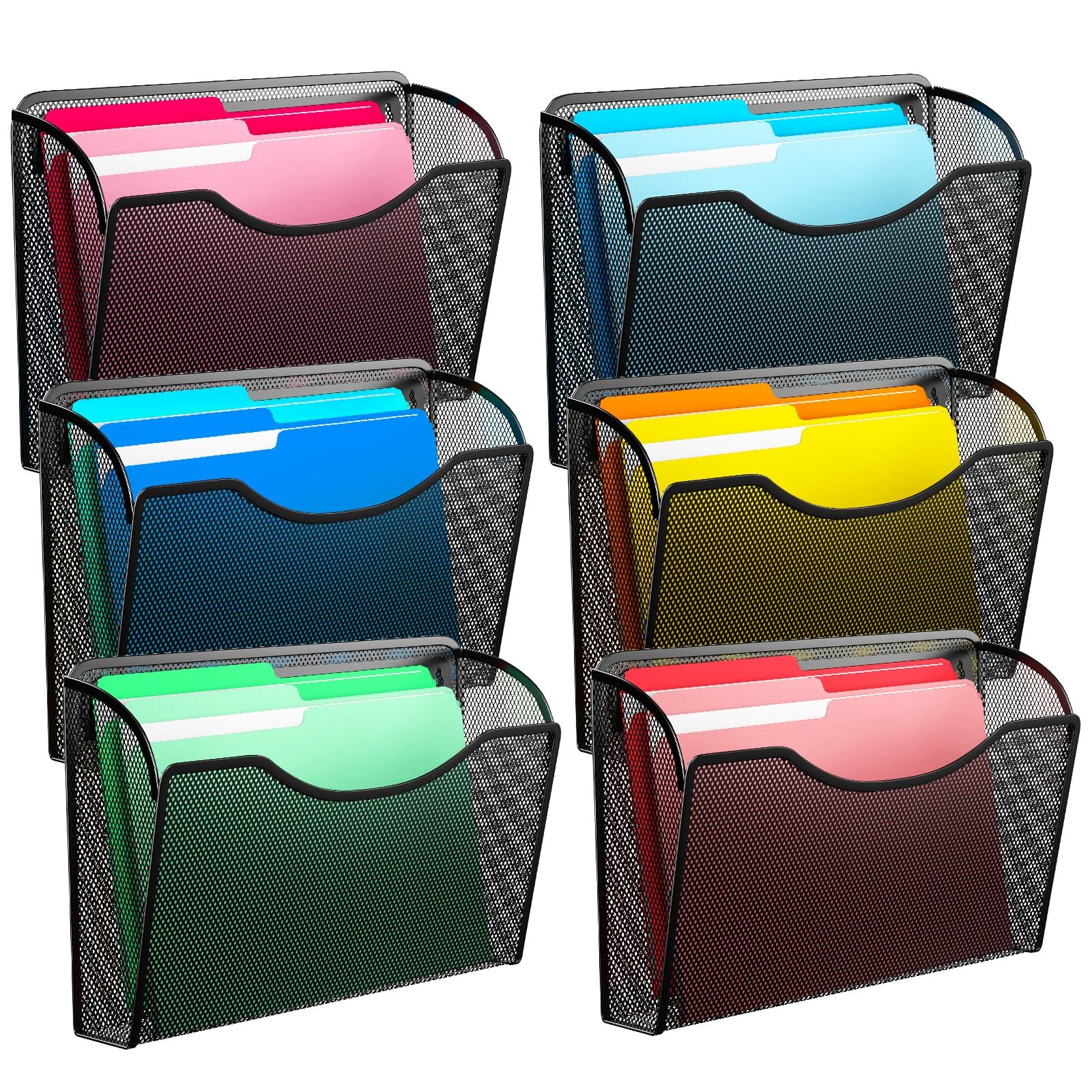 MINDEPOT Wall File Organizer,Hanging Wall Mounted File Folder Binder Holder Mail Organizer for Office,Home and School Supplies