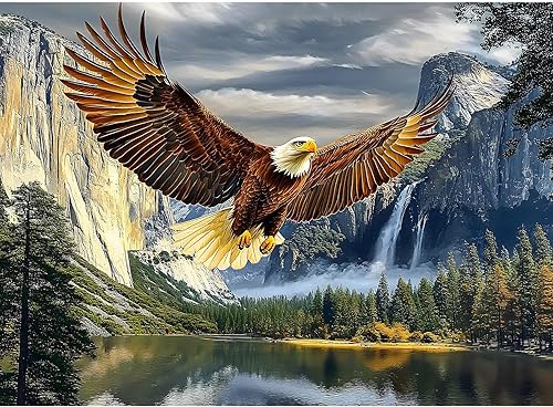 Rompecabezas para adultos de 500 piezas, rompecabezas de águila  Eagle Park, rompecabezas de águilas imposibles, tamaño acabado 20.47 x 14.96