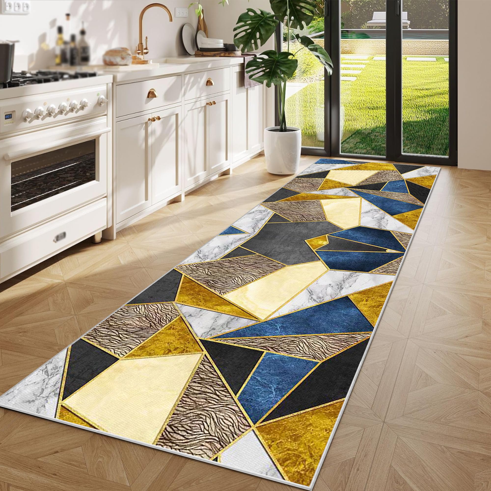 Tapis cuisine antidérapant et lavable grand format pour couloir 80x400 cm