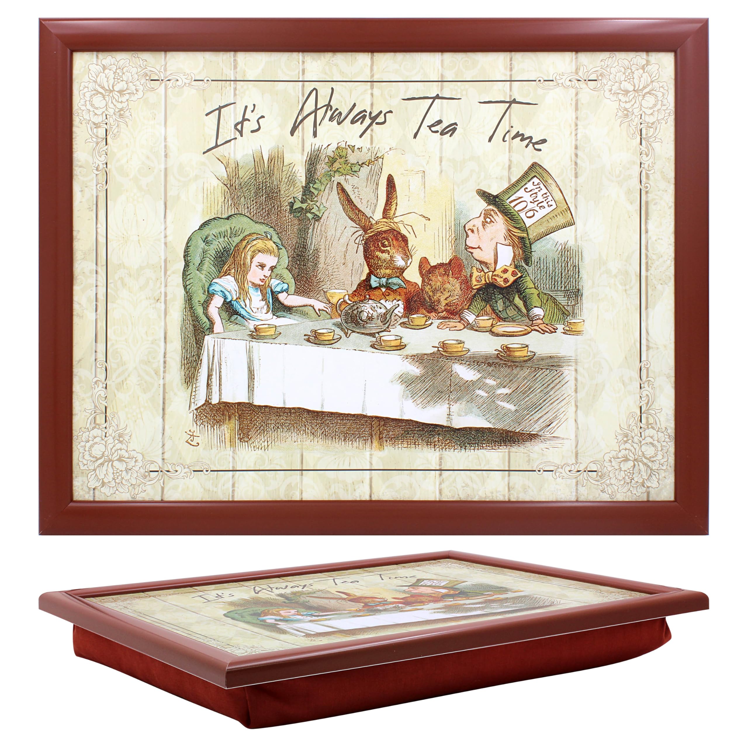 Cushioned Lap Tray - Alice's Adventures in Wonderland - Tea Party Design — image 1