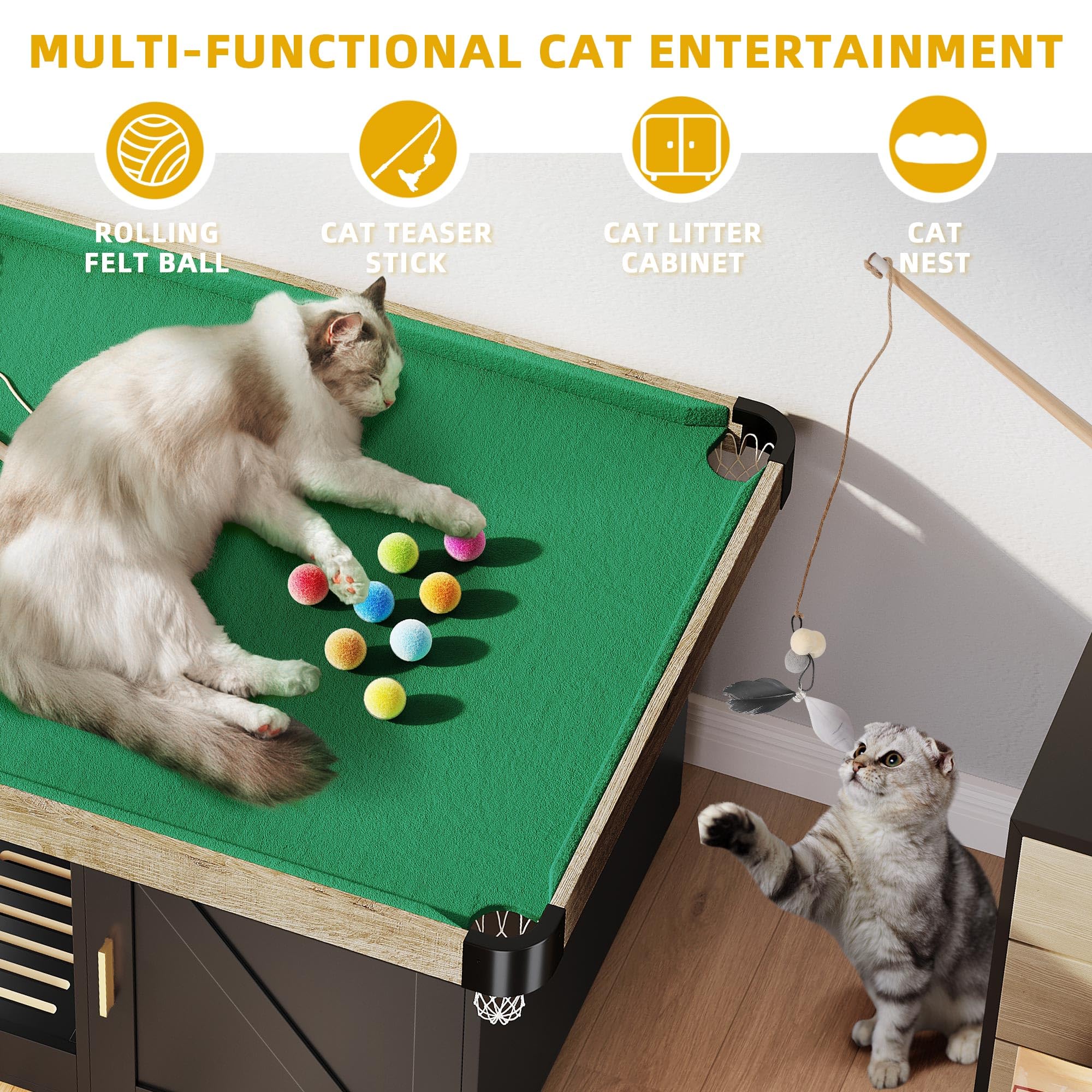 Mini Cat Pool Table Snapklik.com : DWVO 4 In 1 Cat Toys Mini Pool Table For Cats, Litter ...
