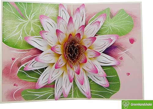 Miniatura 5 de Water Lily Quillipop - Tarjeta de felicitación 3D emergente hecha a mano, tarjeta de felicitación única hecha a mano para cumpleaños, día de San