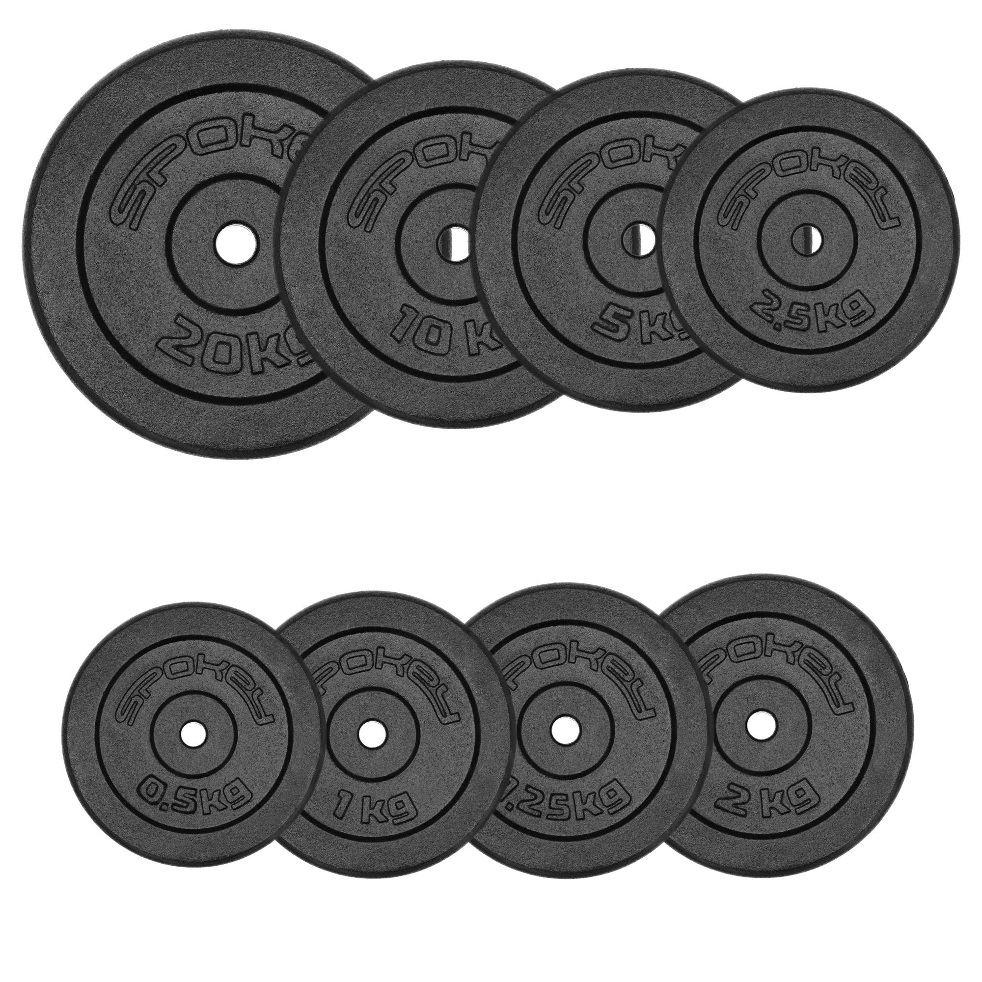 Spokey SINIS żeliwna tarcza do hantli, czarna, 1,25 kg