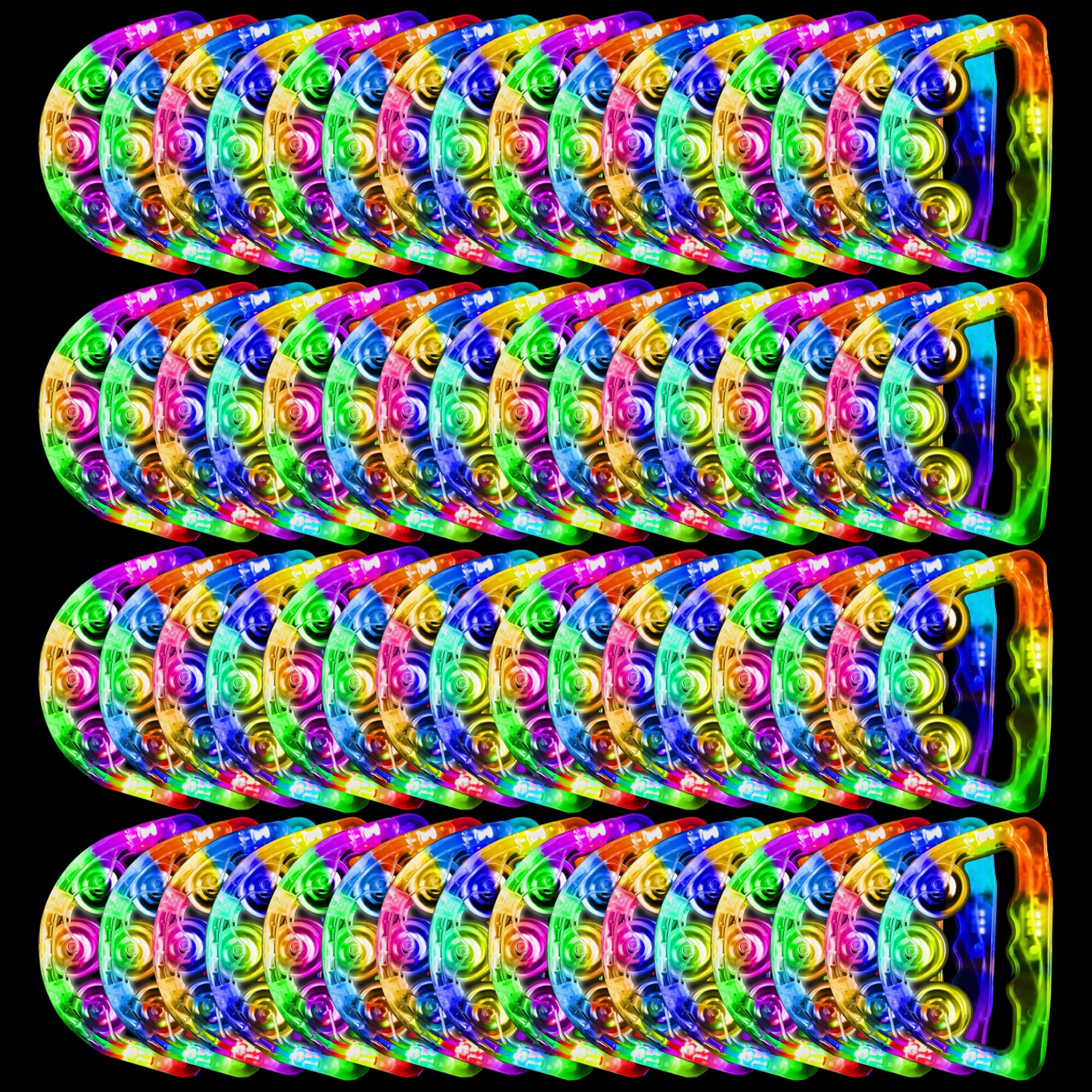 Paquete de 24 panderetas con luz LED para adultos y adolescentes, instrumento musical de percusión profesional que brilla en la oscuridad, accesorios de pista de baile, recepción de boda, recuerdos de