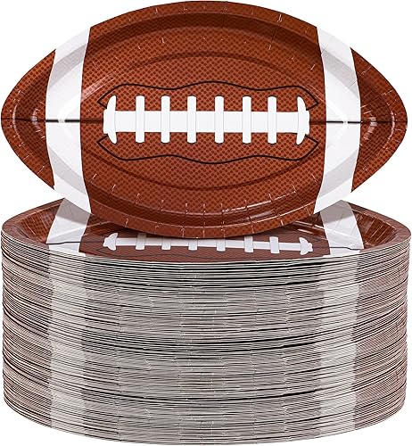 Miniatura 1 de durony 200 platos de fiesta de fútbol, bandejas de servir con forma de fútbol, platos desechables para aperitivos, regalos de fiesta deportiva para