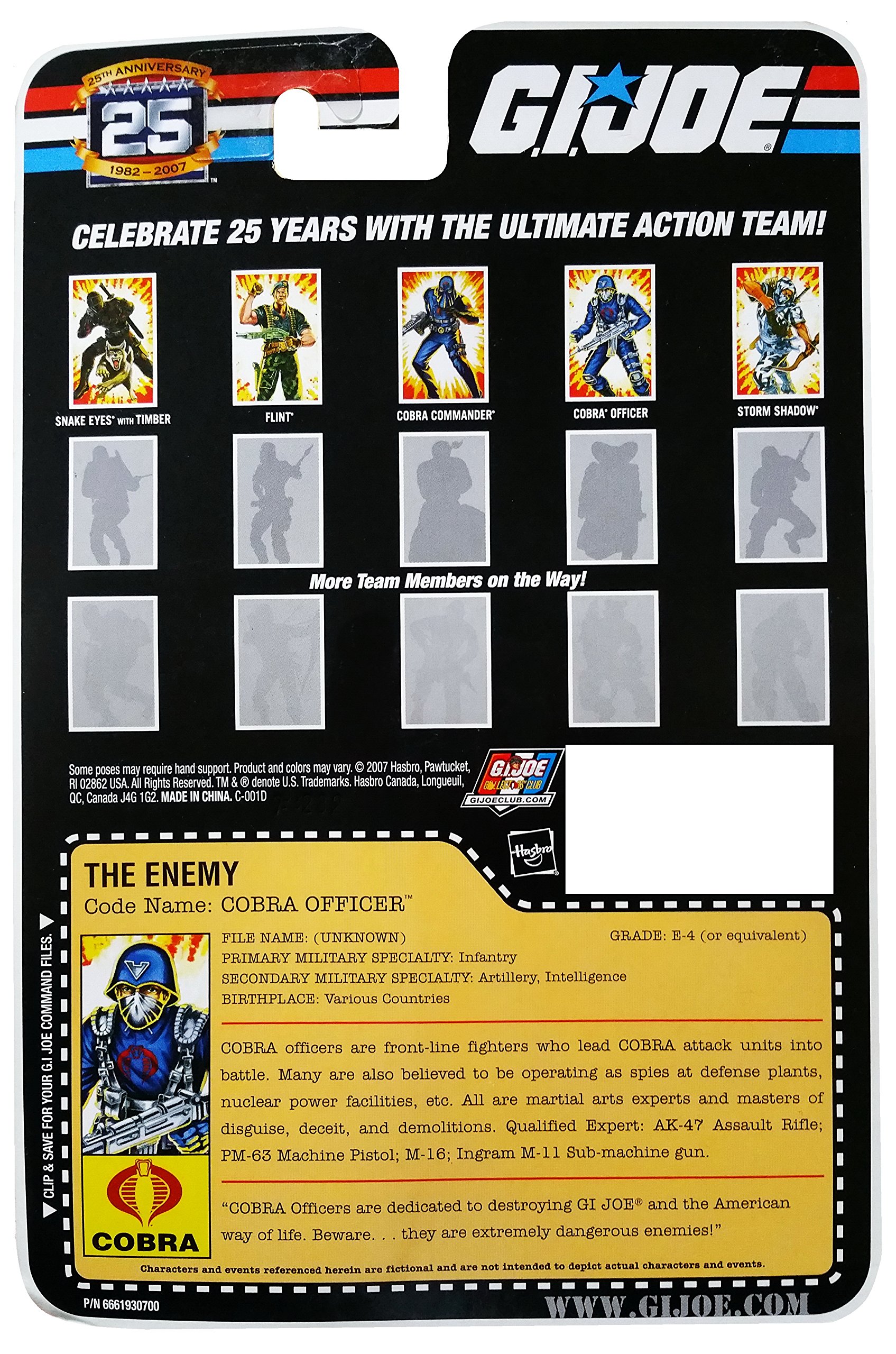 Amazon.co.jp: GI Joe 25th Anniversary Cobra Officer Action