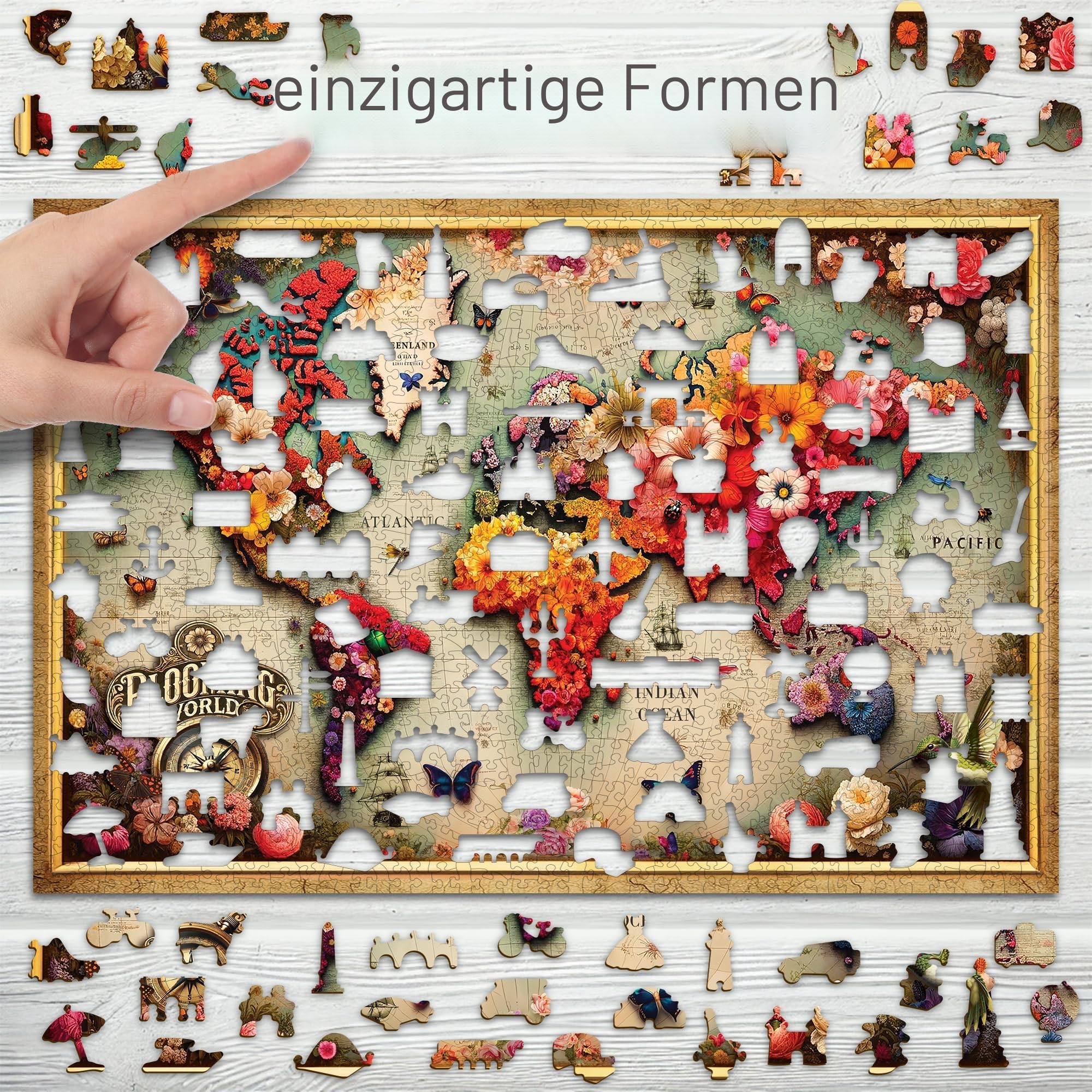 WOODEN.CITY Holzpuzzle für Erwachsene ab 15 Jahren - 1000 Teile - Größe 52 x 37,5 cm - hochwertige Holzsägeblätter - einzigartige Form Bestes Geschenk für Erwachsene