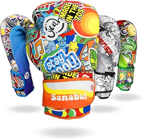 Sanabul Sticker Bomb - Guantes de boxeo para adultos, Kickboxing, entrenamiento de MMA, saco pesado