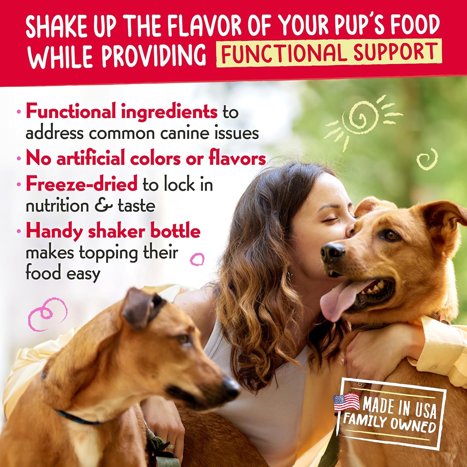Charlee Bear Necessities Freeze Dried Dog Food Topper, Skin and Coat Support, Grain Free, High Protein, Limited Ingredient Meal Toppers for Dogs, Pork Recipe, 1 Ounce (Pack of 3)