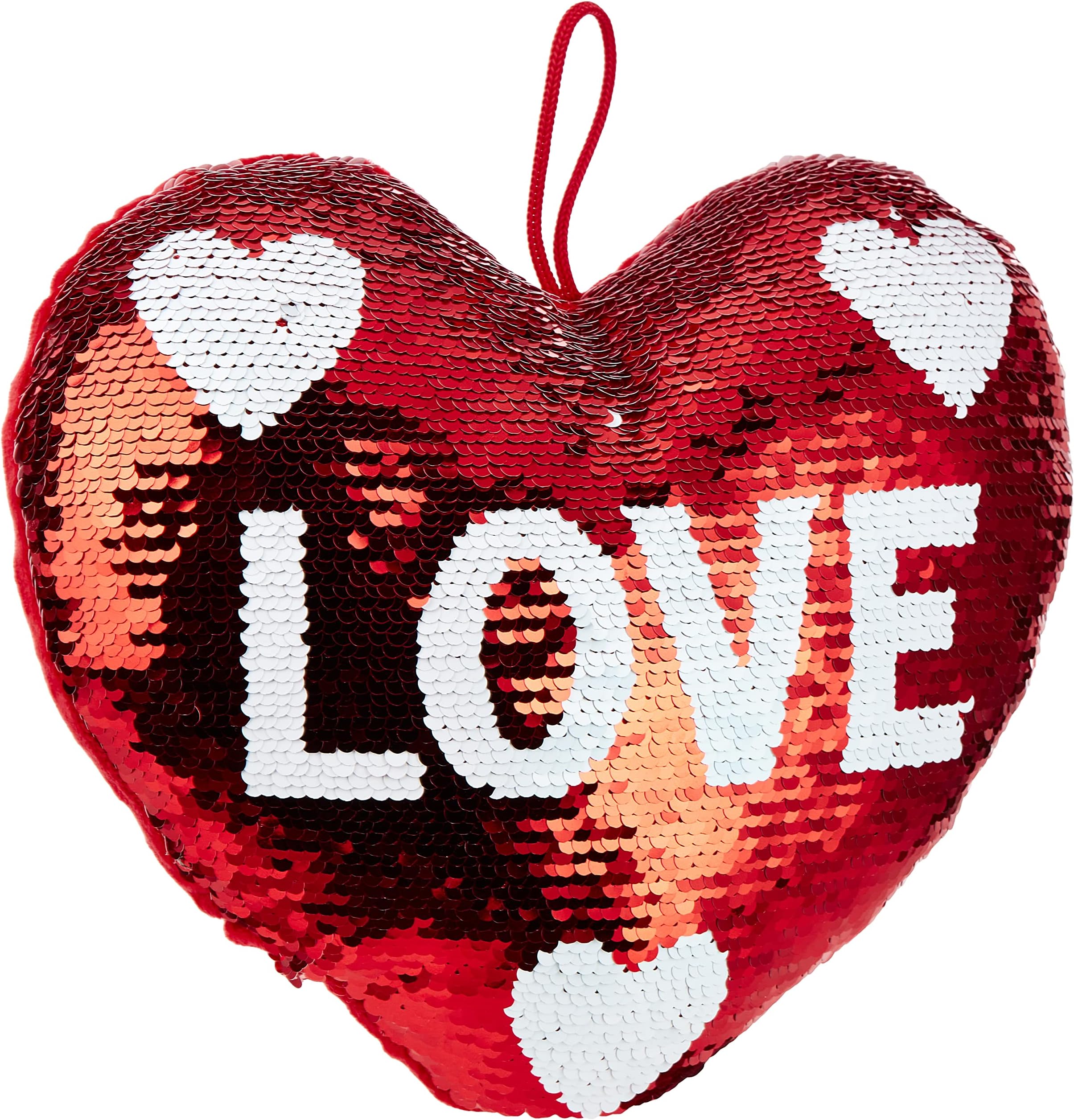 Smiffys Valentine Sequins Heart Cushion 30cm