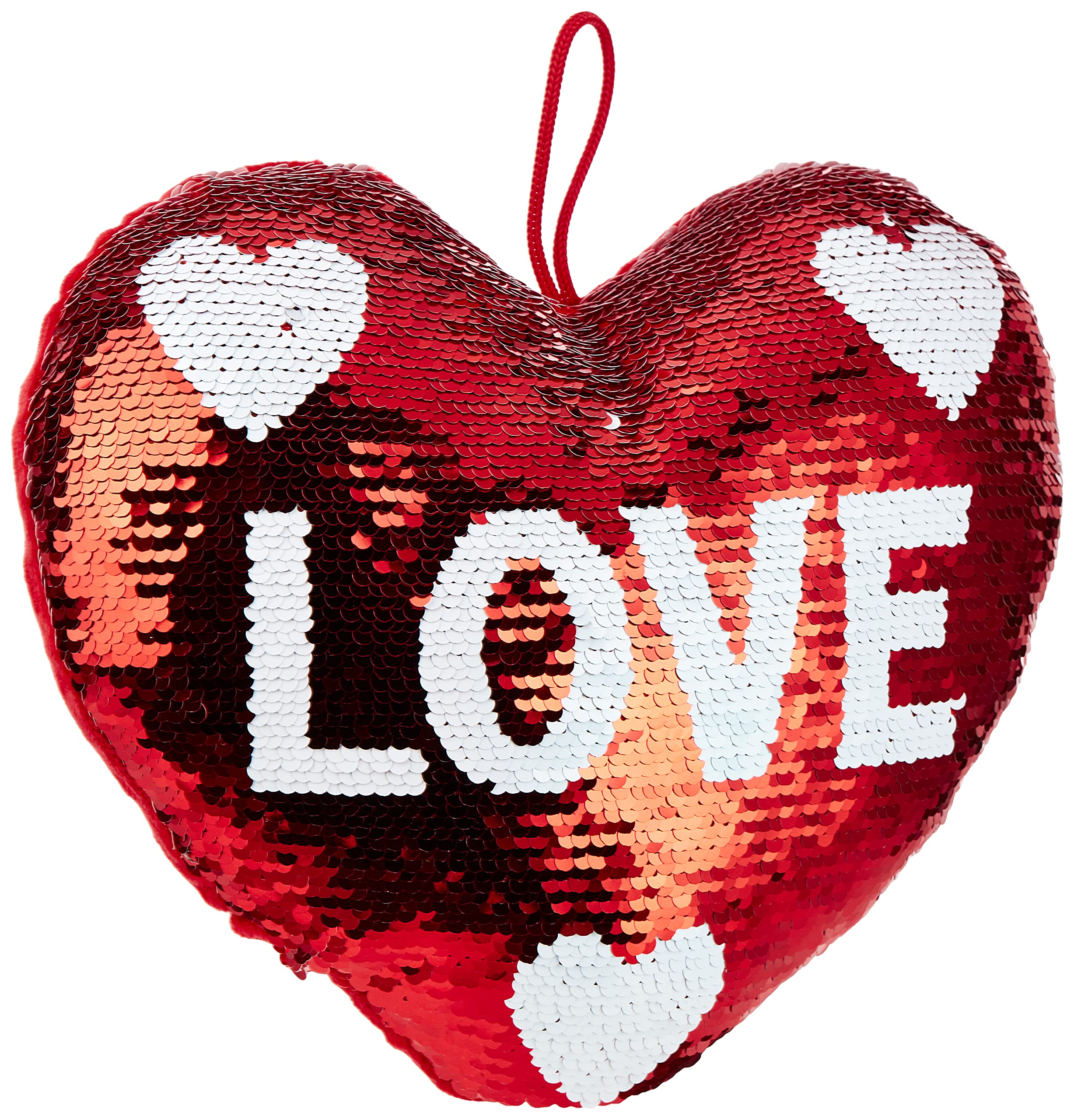 Smiffys Valentine Sequins Heart Cushion 30cm