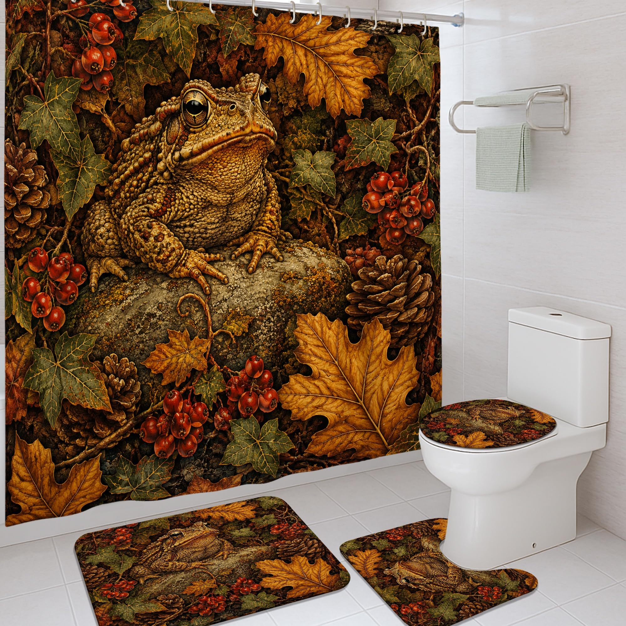 Rideau de douche imperméable marron anti-éclaboussures 183x183 cm pour préserver votre sol