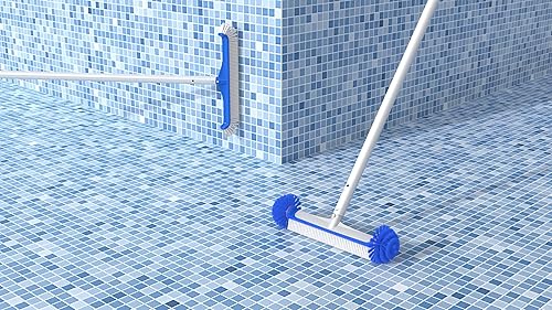 Miniatura 7 de Cheerclean Cepillo de piscina, cerdas hemisféricas, cabezal de cepillo de limpieza de piscina, cepillo de pared de piscina con mango de aluminio,