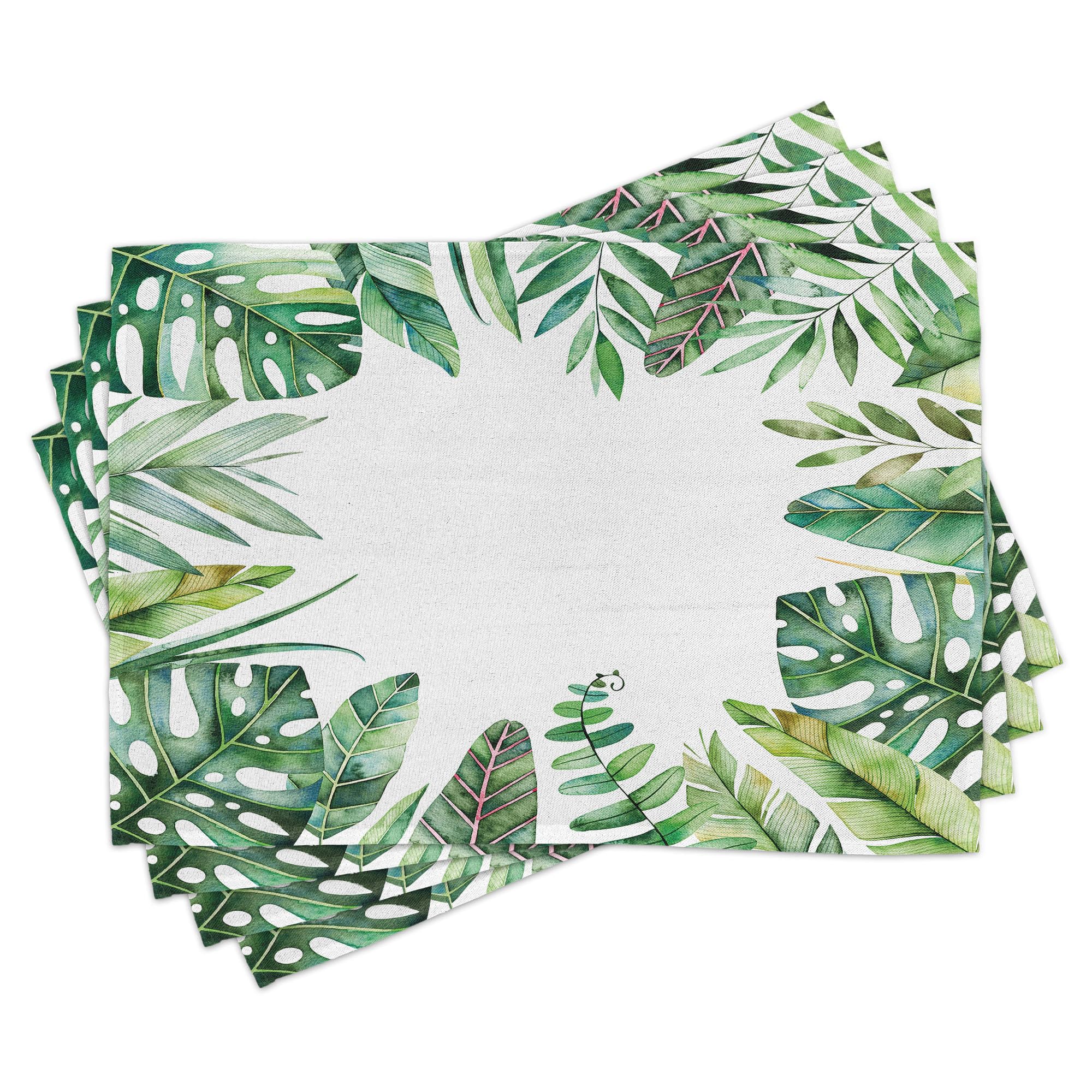 ABAKUHAUS Plante Lot de Sets de Table en 8 pièces, Jungle Photo Themed, Tissu Lavable pour Salle à Manger et Cuisine, 30 cm x 45