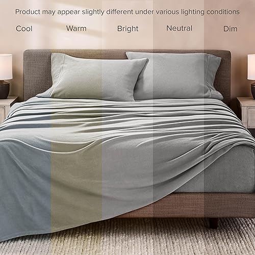 Miniatura 8 de Bare Home Juego de sábanas de forro polar súper suave, tamaño King, forro polar extra afelpado, sábanas de cama sin pelusas, calidez acogedora para