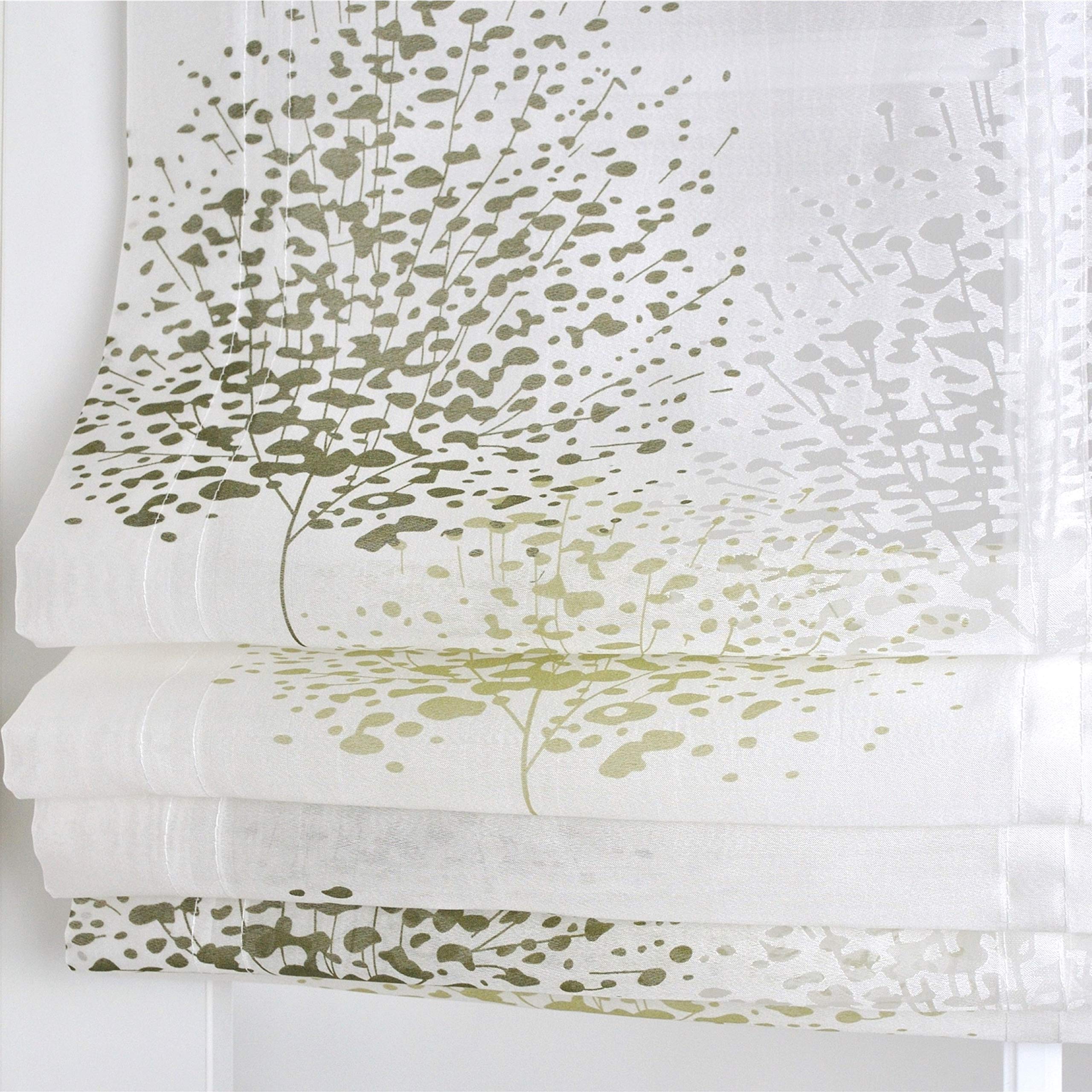 Kutti Bellinda Store bateau avec œillets Blanc Taupe / Vert 45/60/80/100/120 x Hauteur 140 cm, Tissu, Vert, env. 60 x 140 cm