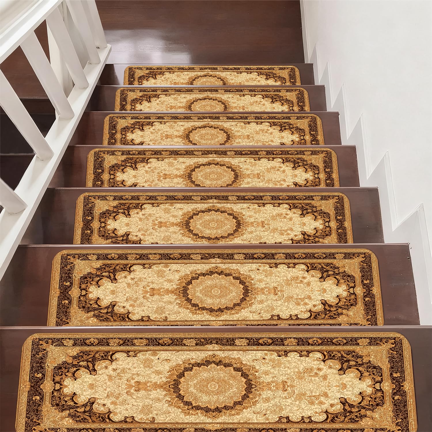 Photo 1 of Kozyopoly Vintage Flower Stair Treads (15 Pack)