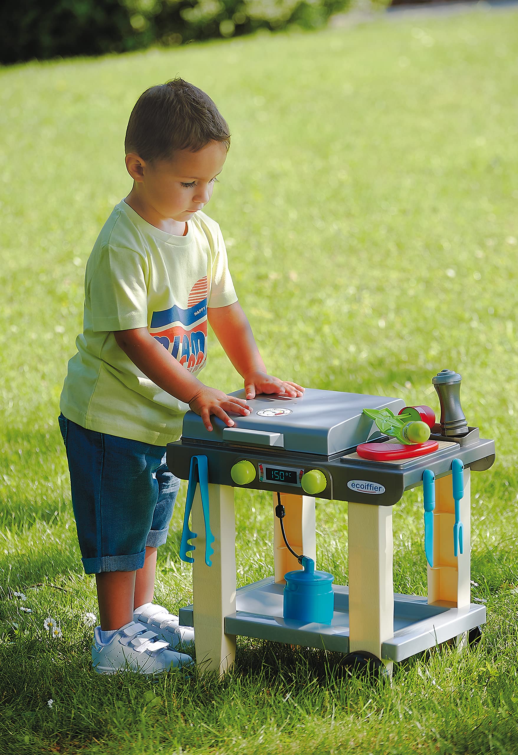 Jouets Ecoiffier - 4669 - La Plancha + 12 Accessoires Inclus - Outillage de Jardin pour Enfants - Jeu de Plein Air Pour Enfants - Jeu d'imitation - Dès 18 Mois - Fabriqué en France