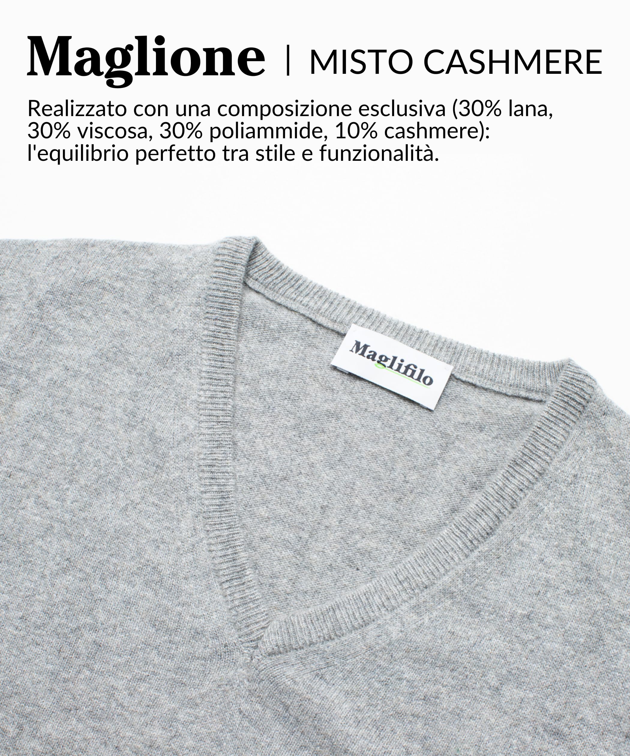 Maglione Uomo Scollo a V in Misto Cashmere - Morbido | Elegante e Versatile - Perfetto per Ogni Occasione, Idea Regalo con Confezione Inclusa