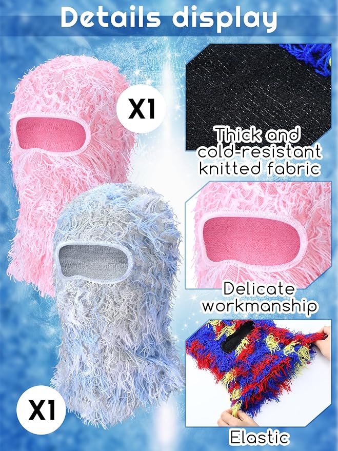 Pasamontañas tejido para invierno unisex miniatura 5
