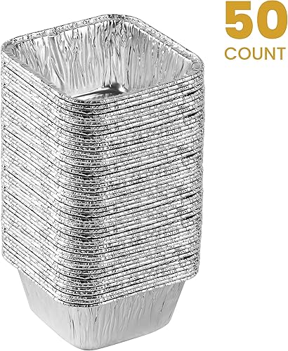 Miniatura 12 de PLASTICPRO Moldes de aluminio desechables de 3 x 3 x 2 pulgadas para hornear, utensilios de cocina perfectos para hornear pasteles, brownies, pan