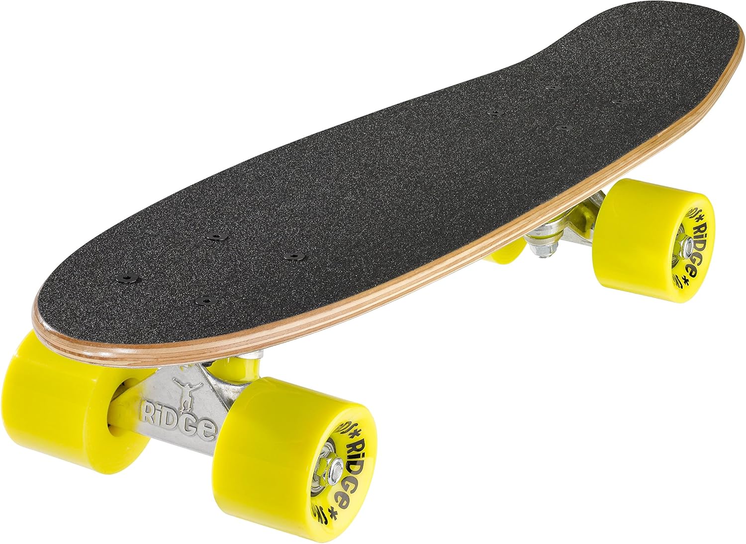 Ridge Skateboard NR1 Maple Mini Dark Dye Cruiser, Yellow, 22-Inch