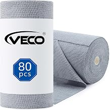 Veco Microfiber Cleaning Cloth Roll 80 PCS Gray, 12" x 12"