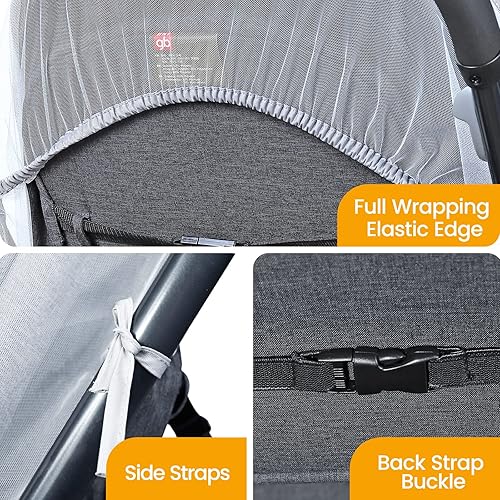 Miniatura 5 de Orzbow Mosquitera para cochecito, red universal de bebé para cochecitos, moisés, cunas, juegos y mini cuna portátil, transpirable y plegable de