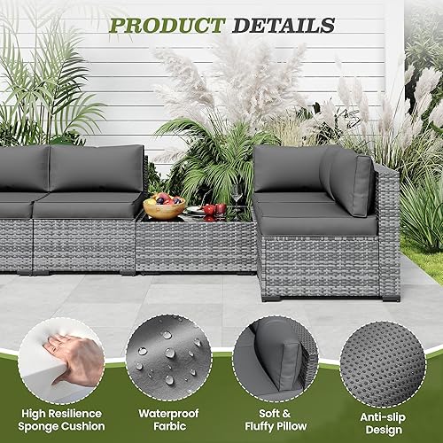 Miniatura 4 de Amopatio Cojines de exterior para reemplazo de muebles de patio, cojines de muebles de patio, cojines de asiento profundo, cojines de asiento de