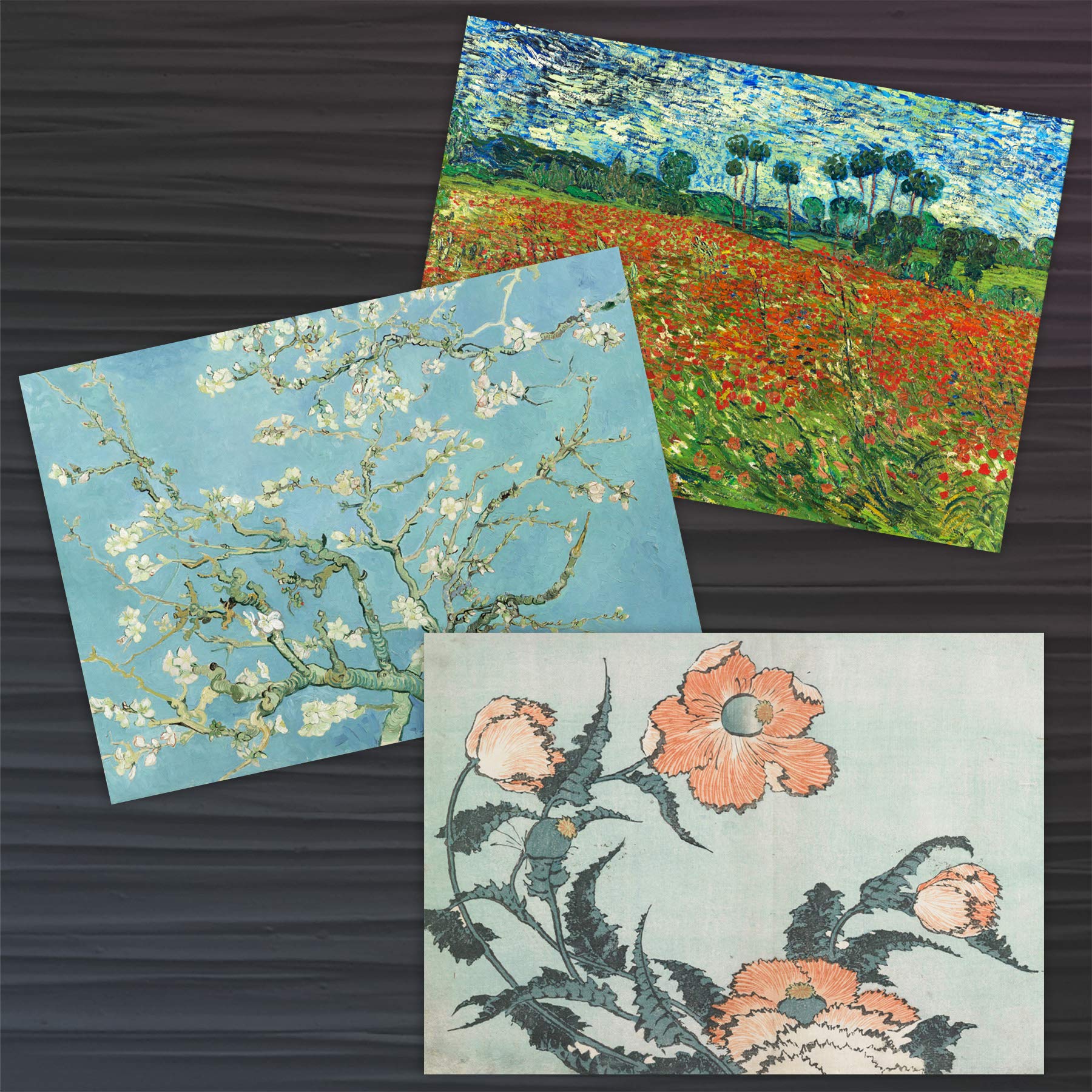 Artery8 Monet Koson Van Gogh Hokusai Flowers Poppy Blossom Mixed Fine Art Greeting Card Pack of 6, Mixed Artist Pack 8, 12.5 x 17.5 cm - Image 3
