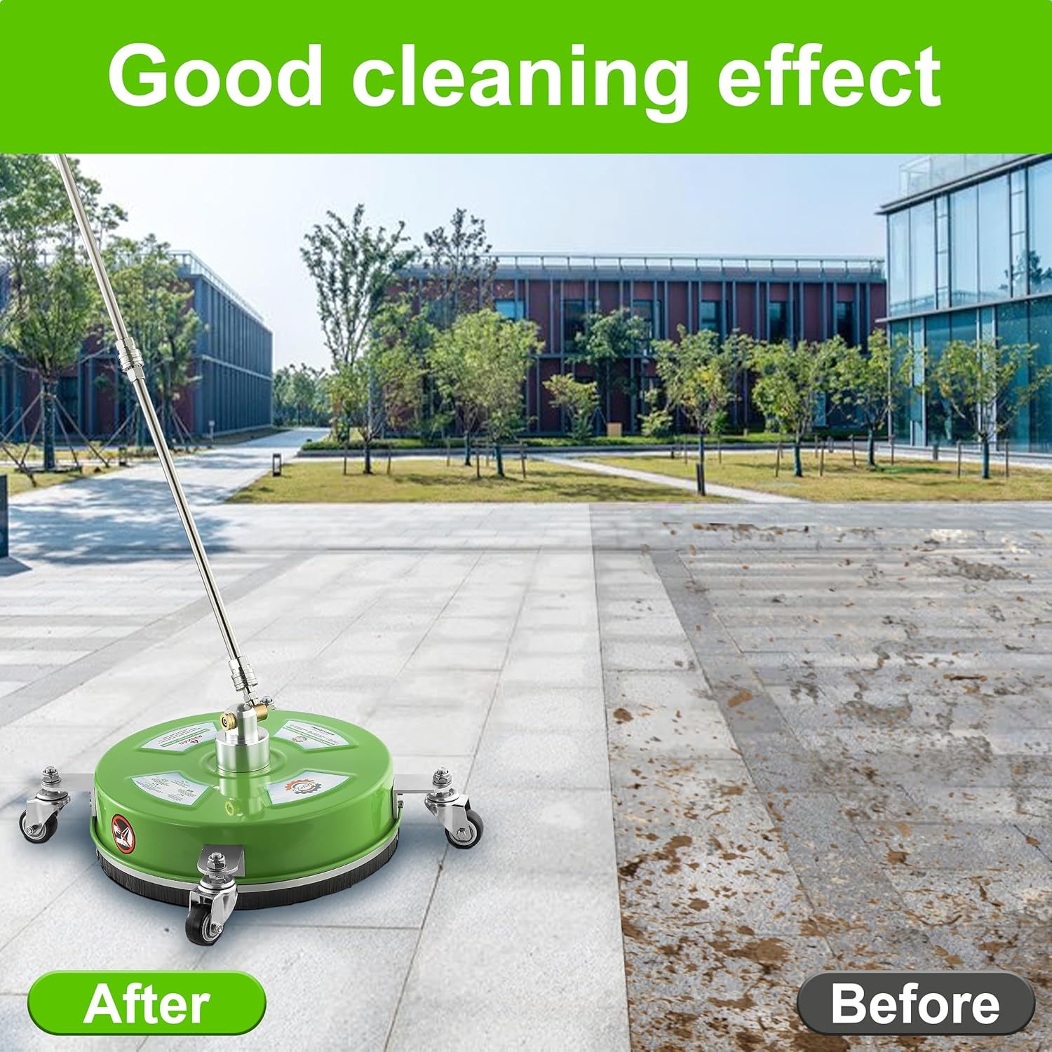 PWACCS 14" Pressure Washer Surface Cleaner, Stainless Steel Surface Cleaner for Power Washer, Pressure Washer Attachment for Cleaning Driveways, Patios, Sidewalks, and Decks, 1/4" Quick Connect