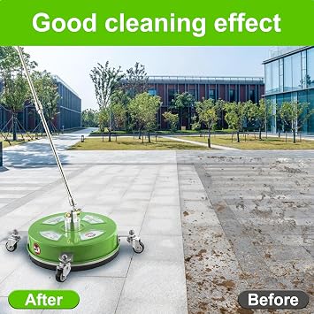PWACCS 14 Pressure Washer Surface Cleaner, Stainless Steel Surface Cleaner for Power Washer, Pressure Washer Attachment for Cleaning Driveways, Patios, Sidewalks, and Decks, 1/4 Quick Connect