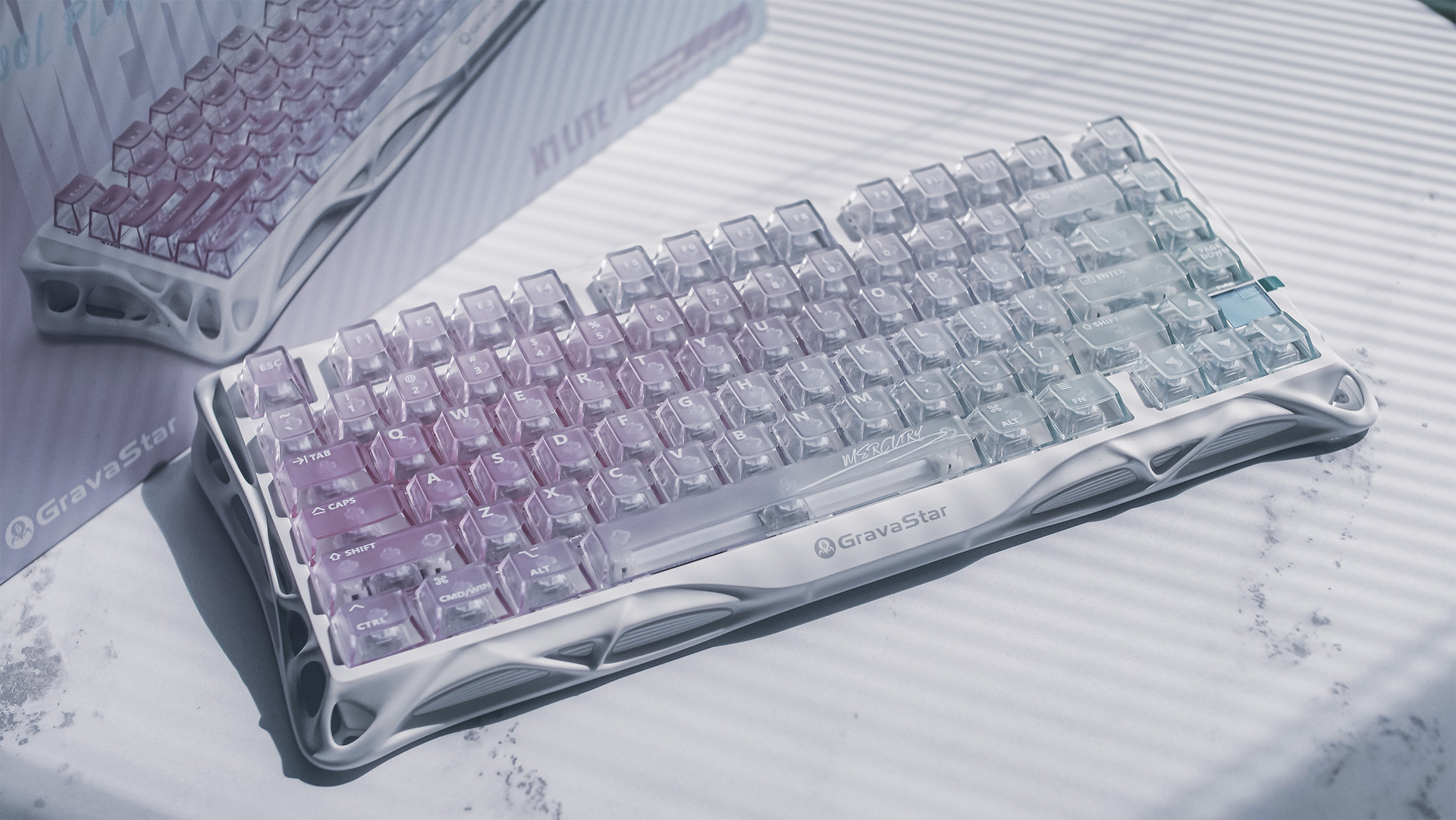 GravaStar K1 ワイヤレスメカニカルキーボード　ホワイト GravaStar Mercury K1 グラデーションホワイト 75%ゲーミング